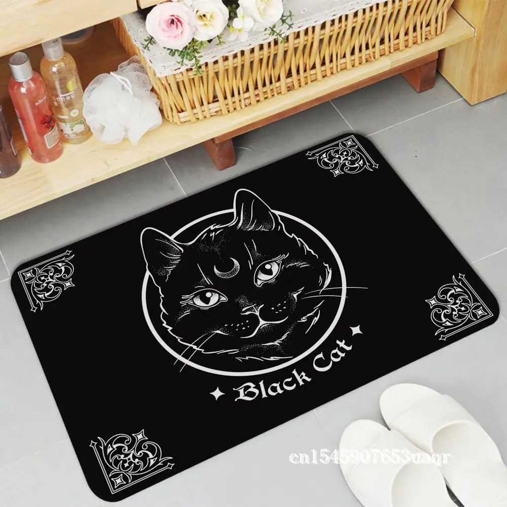 Cat Mysterious Divination Witchcraft Door Mat Rectangle Anti-slip Home Badmat Front Door Indoor Outdoor Mat Doormat Area Rug