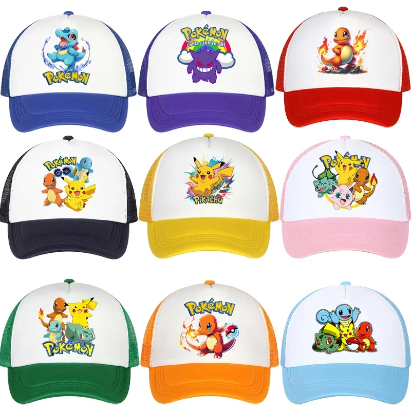 

Pokemon Pikachu Baseball Caps Unisex Hats Cartoon Anime Pattern Print Hat Boys Girls Cute Cap Summer Fashoin Accessories Gifts