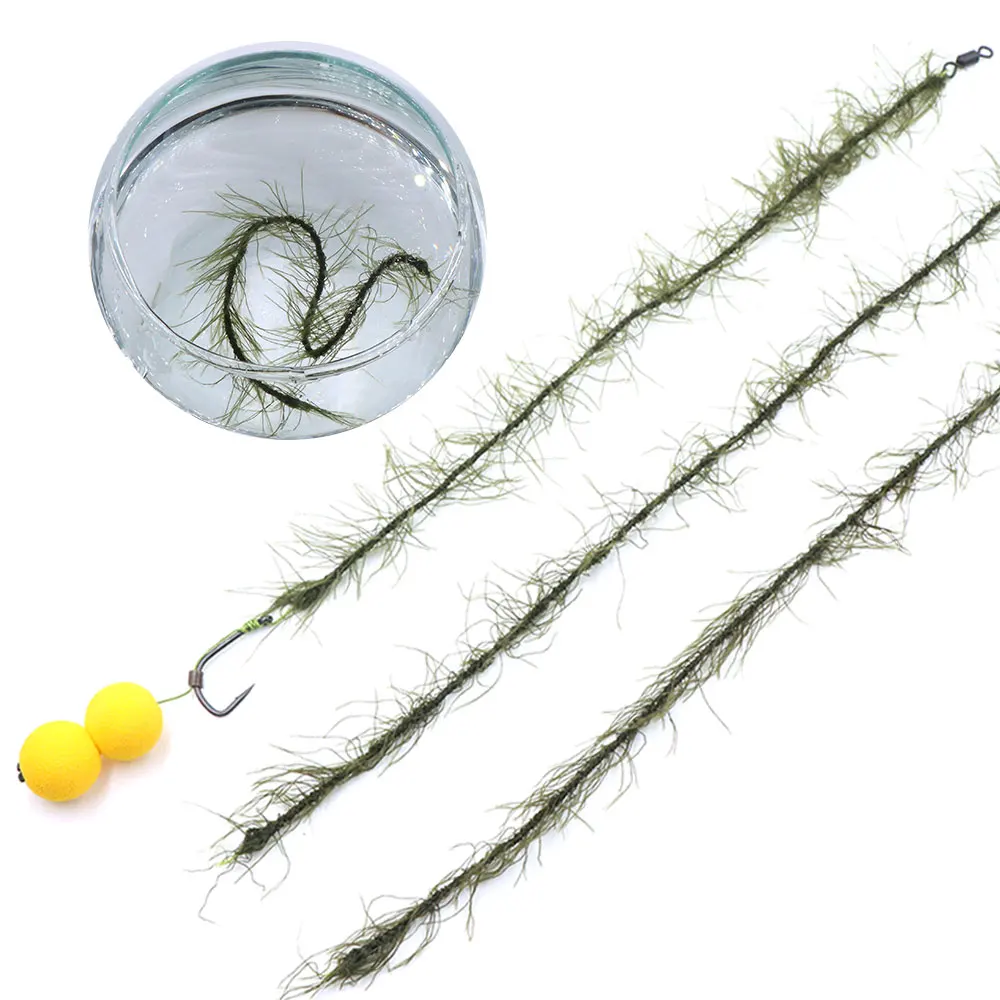 5m Carp Fishing Line Imitation Weed Line Method Feeder Lure Fish Hooklink Seagrass Thread For Carp Rig Making Accessories Tackle