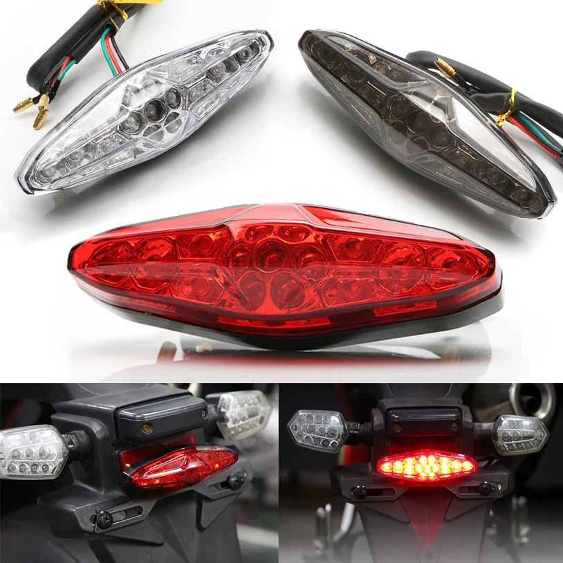 Universal 12V Motorcycle Brake Stop Tail Lights License Plate Rear Taillight Motor Equipments Motorcycle Lamp Accessories