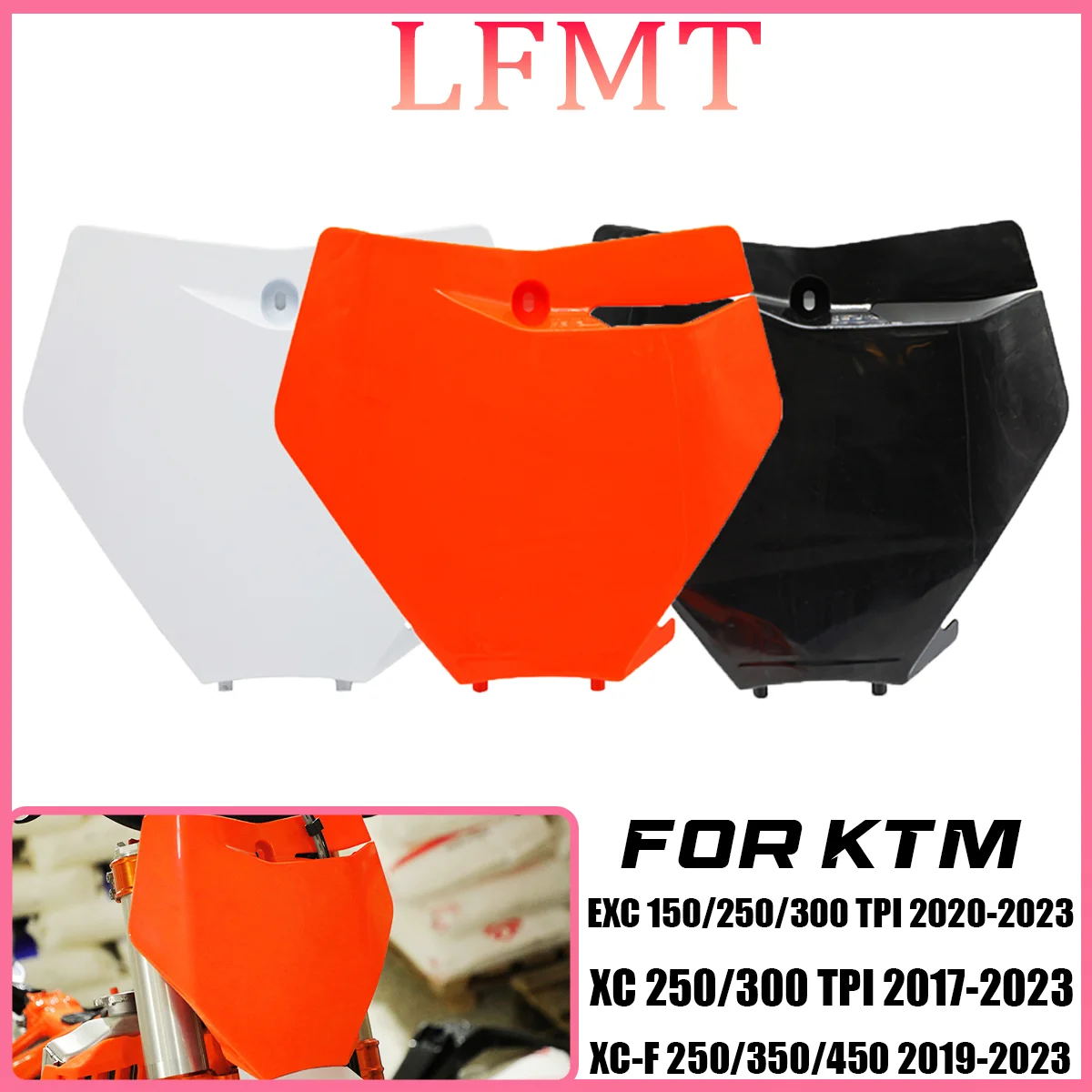 

Motorcycle Front Number Plate Plastic Cover For KTM SX SX-F XC XC-F 125-450 2016-2017 Motocross Enduro Dirt Pit Bike Accessories