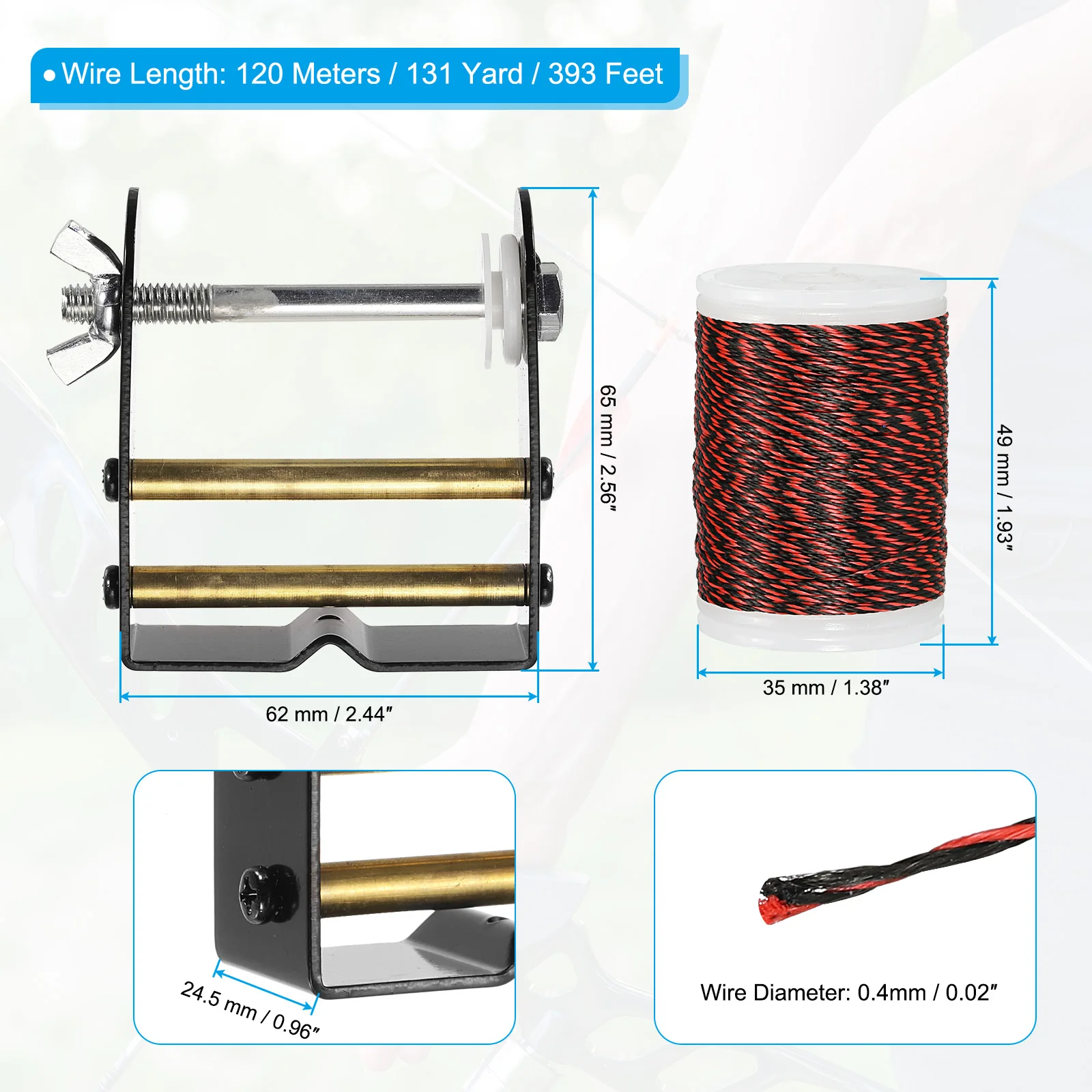 Archery Bow String Serving Thread Jig 131Yd/120M 0.02"/0.4mm Dia Bowstring Thread for Tying Peep Sight Nock Compound Recurve Bow view 2
