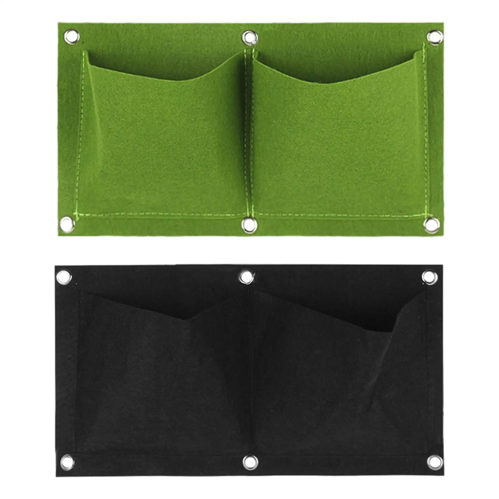 Saco de plantio para pendurar na parede, resistente, prático, 2 bolsos para pátio, porta de casa