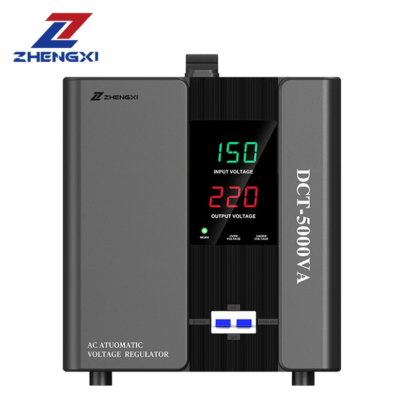 5000VA Single-Phase Automatic Voltage Regulator Stabilizer with LED Display 100V-260V AC Input Power 50Hz SVC Compatible AVR