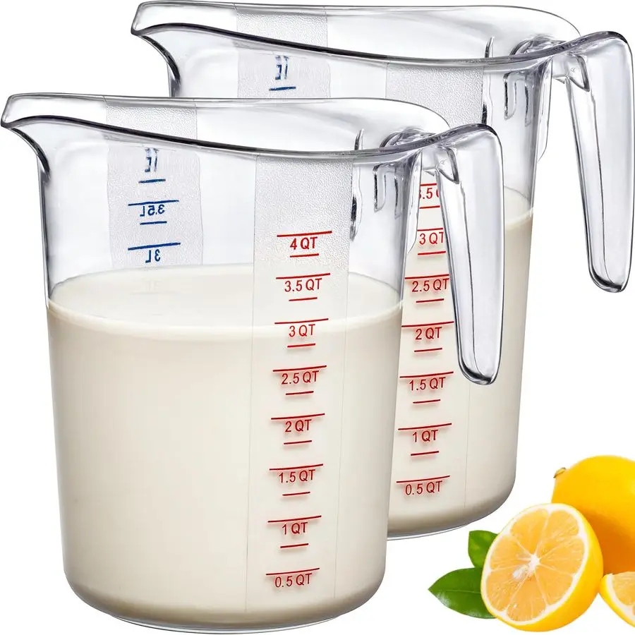 

Набор мерных кувшинов Melissa, 2 шт., 128 унций (16 чашек, 4 кварта), пищевой пластик, небьющиеся, штабелируемые, можно мыть в посудомоечной машине