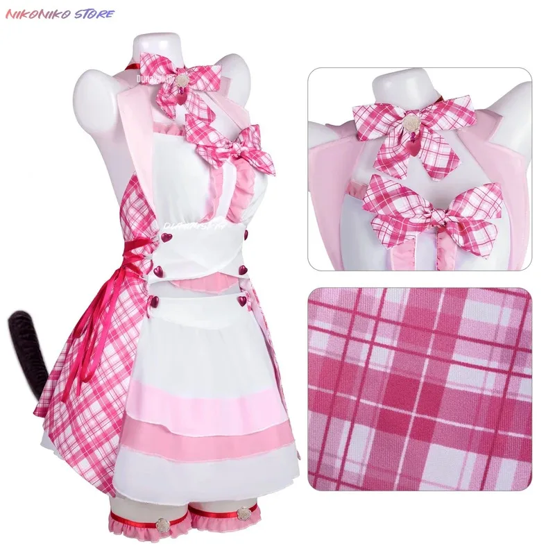 

asdh8@Anime Game Nekopara Vanilla Chocola Cosplay Costume Nekomimi Paradise Wig Printing Maid Attire Woman Sexy Kawaii Carnival