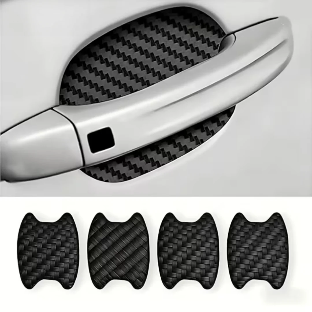 4pcs Car Door Handle Protective Sticker Set - Scratch-Resistant Door Handle and Cup Holder Protective Stickers