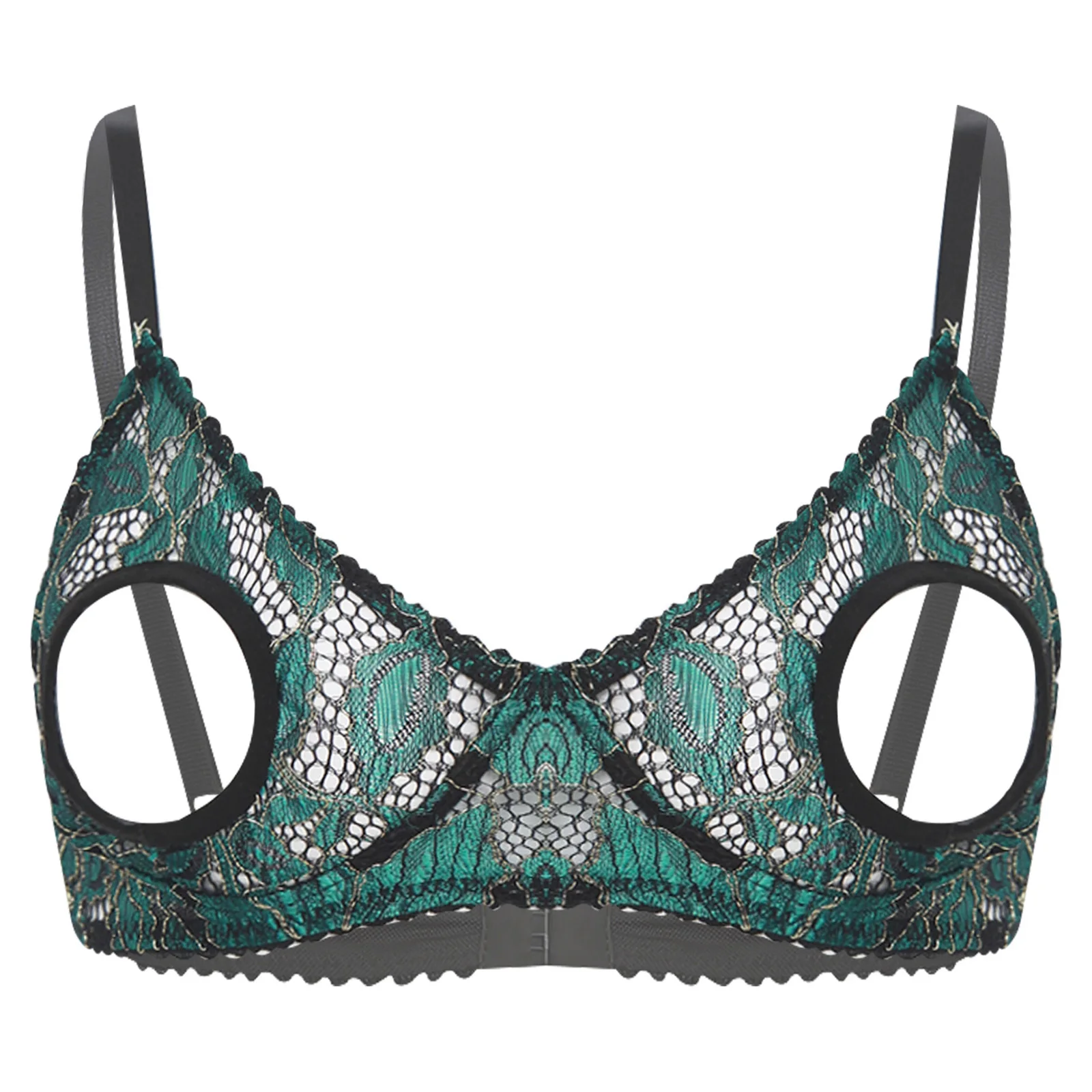 

Women Adult Hollow Out Open Nipples Chest Bare Exposed Brassiere Top Female Hollow Out Lace Lingerie Bra Bralette Rave Club Wear