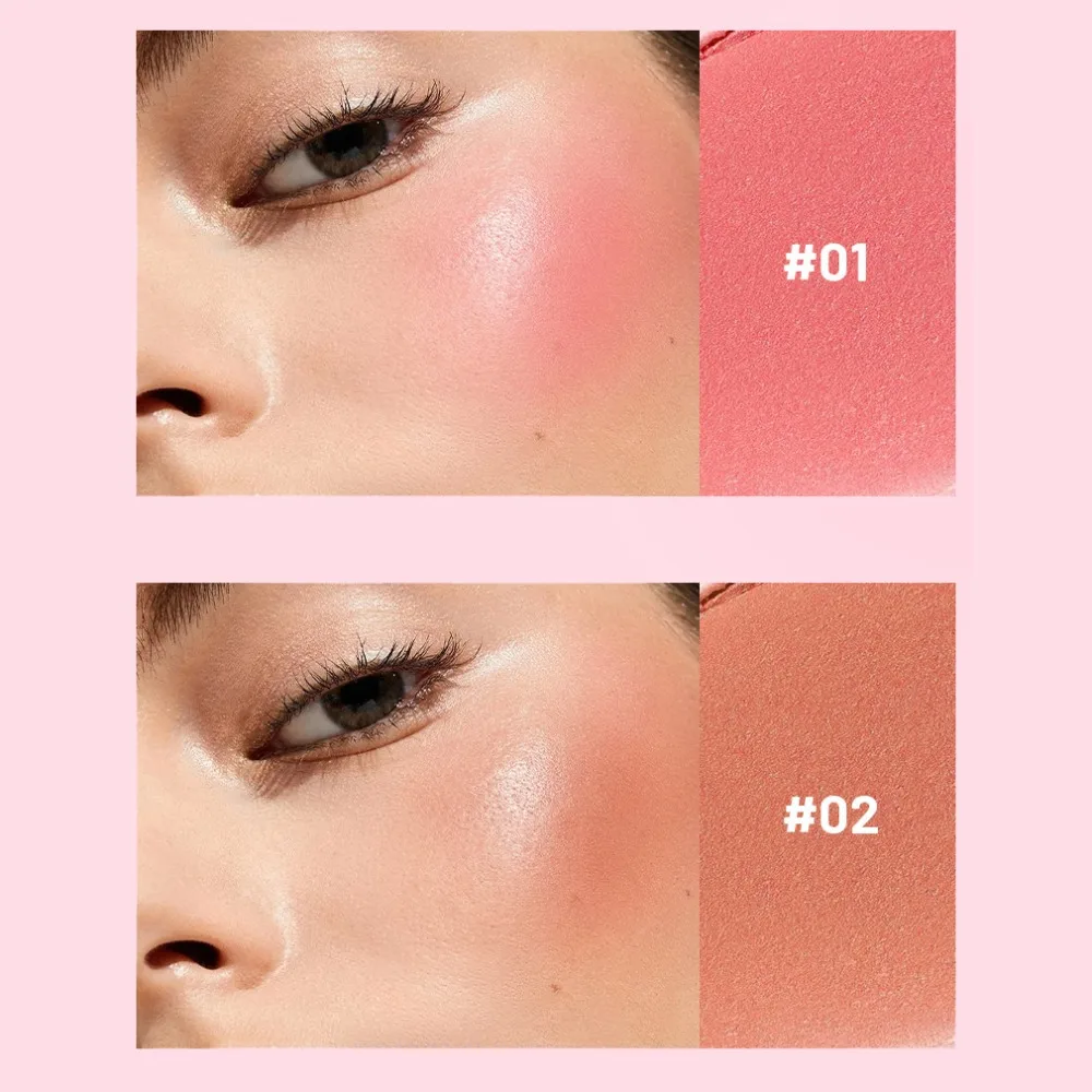 Cute Multi-purpose 6 Color Blush Ball Peach Pinkish 6 Color Cream Blush Cheek Tint Smooth Blusher Cream Monochrome Girls