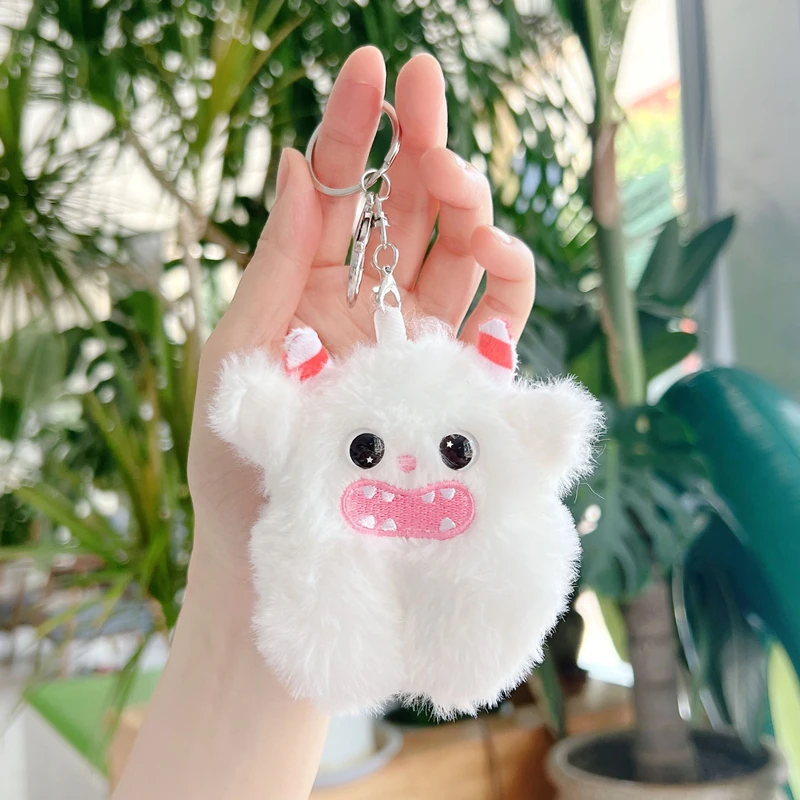 Cute Mouse Plush Pendant Girl School Bag Small Doll Accessories Girl Heart Keychain Little Snow Monster Creative Plush Toy