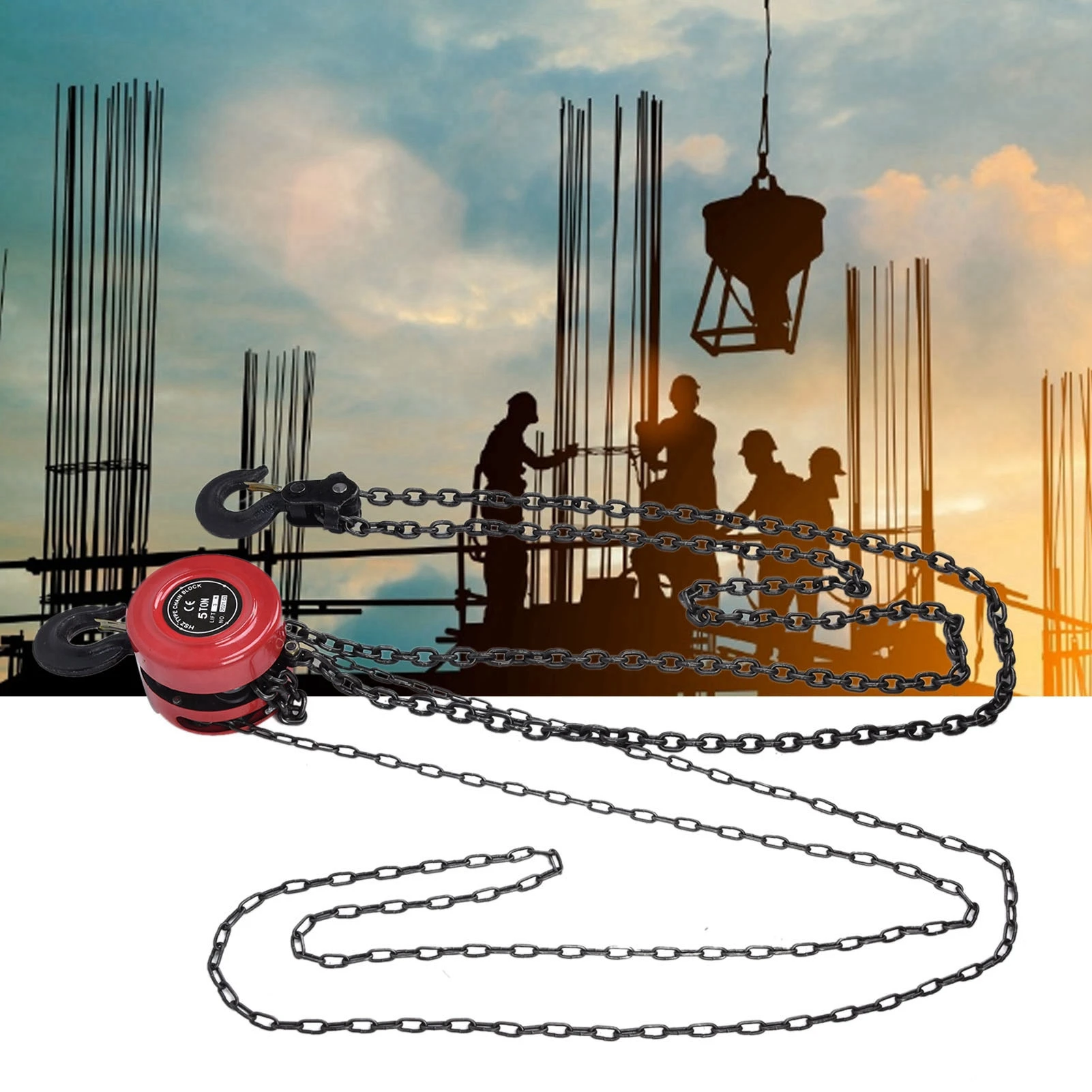 Chain Block Hoist Manual Hand  Chain Block Hoist Ratchet Lever with Hook Industrial Hardware 3Meters 5Ton Manual Hand