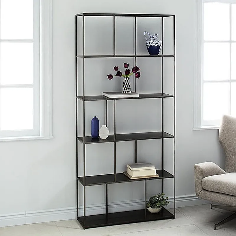 Nordic wrought iron wall shelf multi-layer storage rack baffle industrial wind shelf office living room decorative bookshelf
