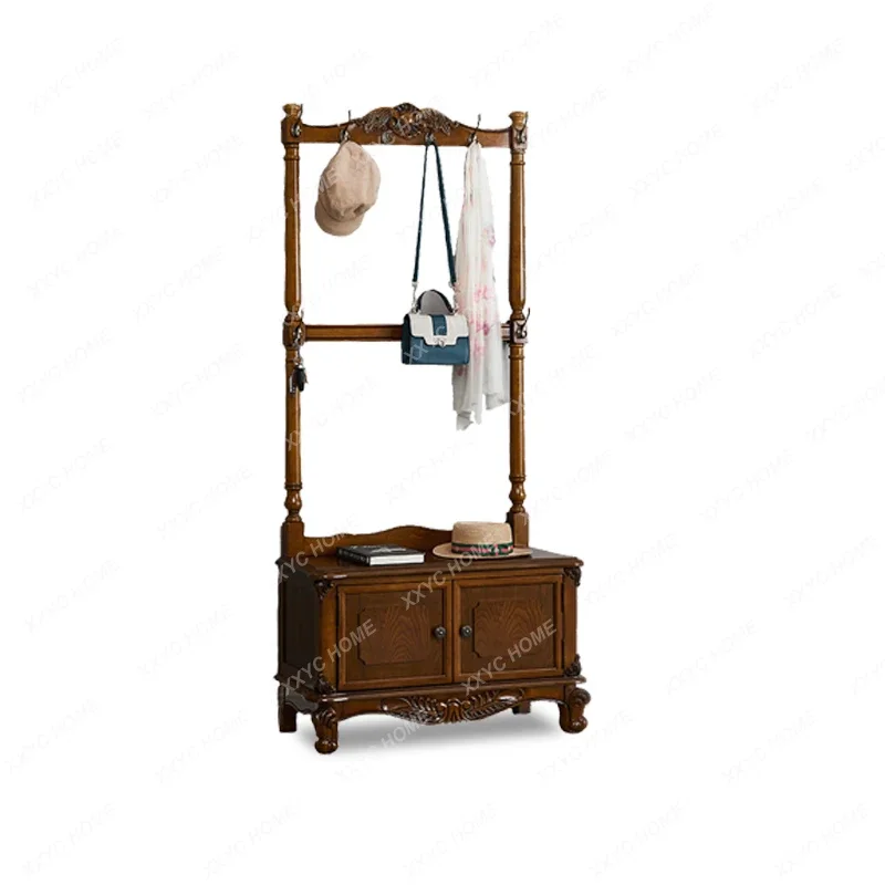 HMJ  solid wood floor-to-ceiling coat rack  -style entry door shoe change cabinet integrated bedroom against the wall