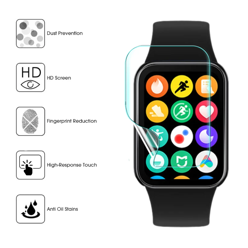 غشاء حماية شفاف من هيدروجيل ناعم ، واقي شاشة لشاومي مي باند 8 برو ، مضاد للخدش ، 5 عبوات