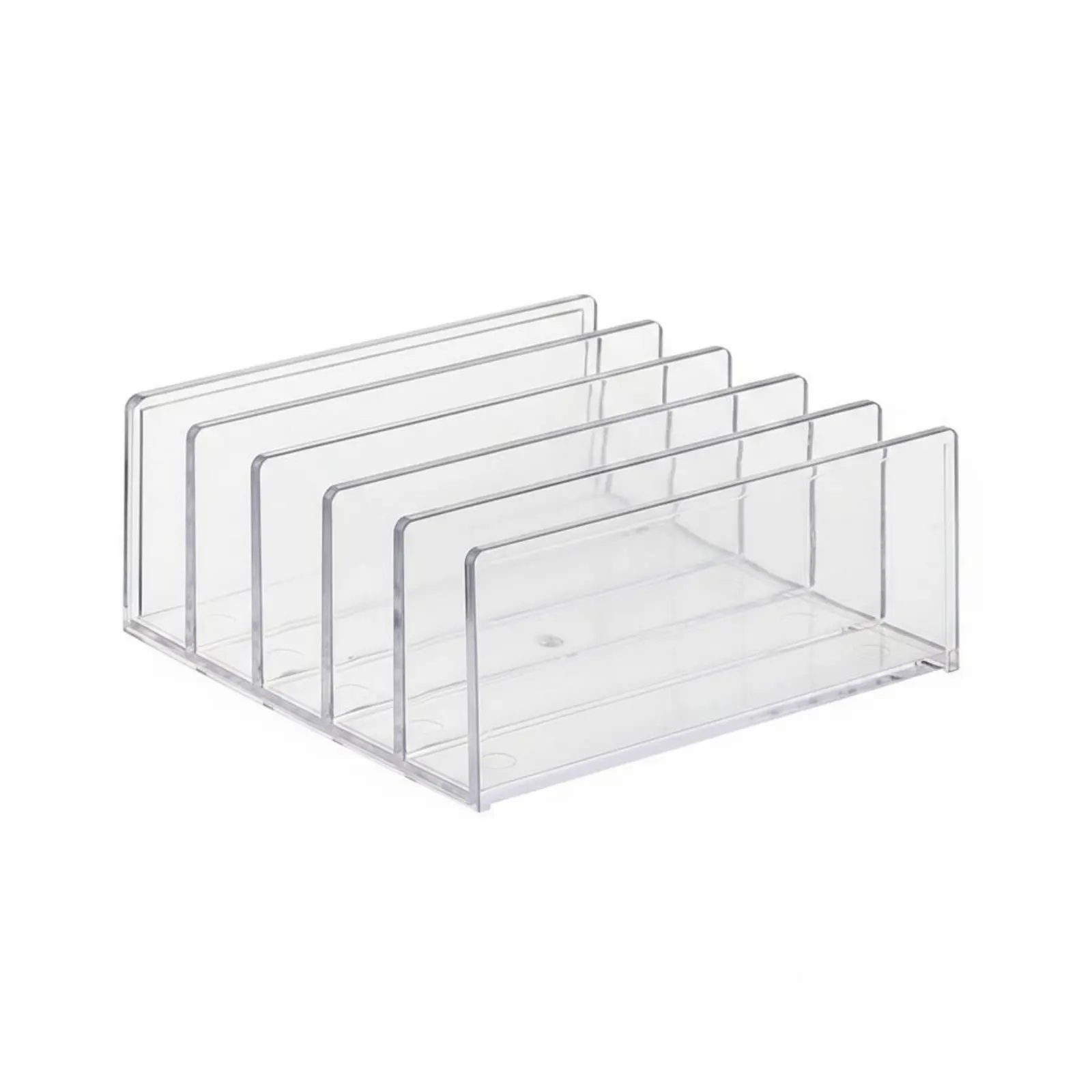 

Многосекционная полка для хранения с прозрачным дизайном, вертикальная разделительная полка с разделенными отсеками, многофункциональная для офисных работников