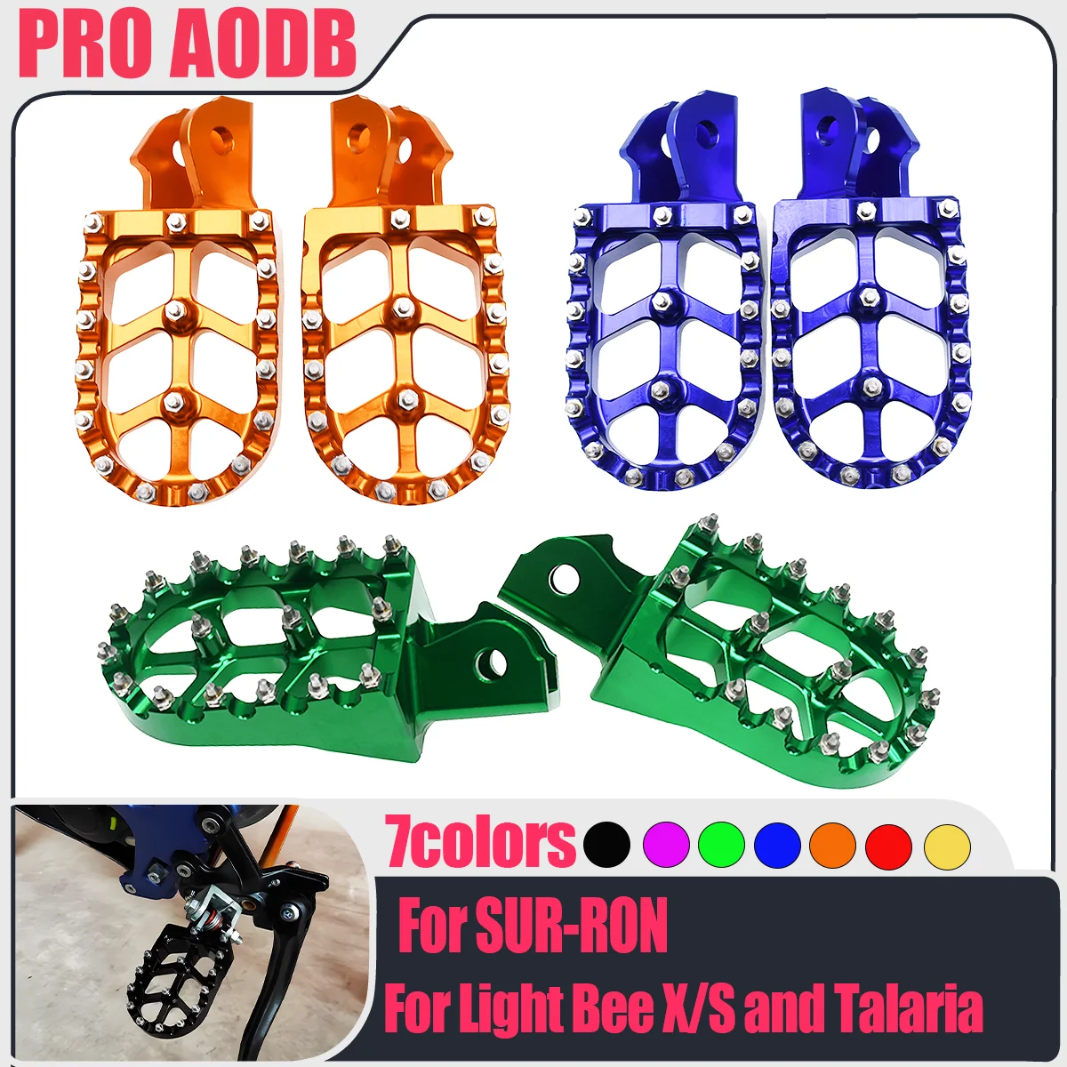 

For Sur-Ron Surron Light Bee S & Light Bee X Talaria Electric Motocross CNC Foot Pegs Rests Pedals Footpegs Bracket Parts