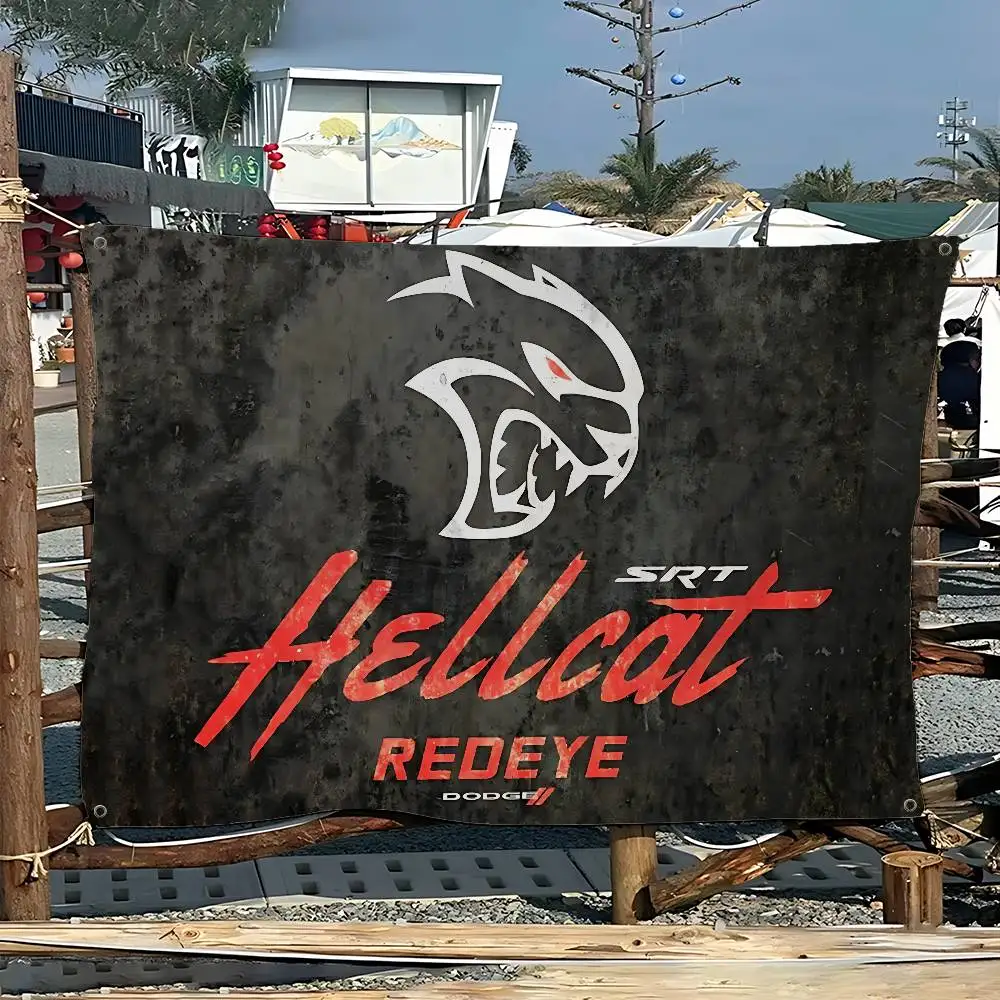 SRT Hellcat Demon Dodge High End Quality Banner Printing Artistic Atmosphere Style Camping Flag
