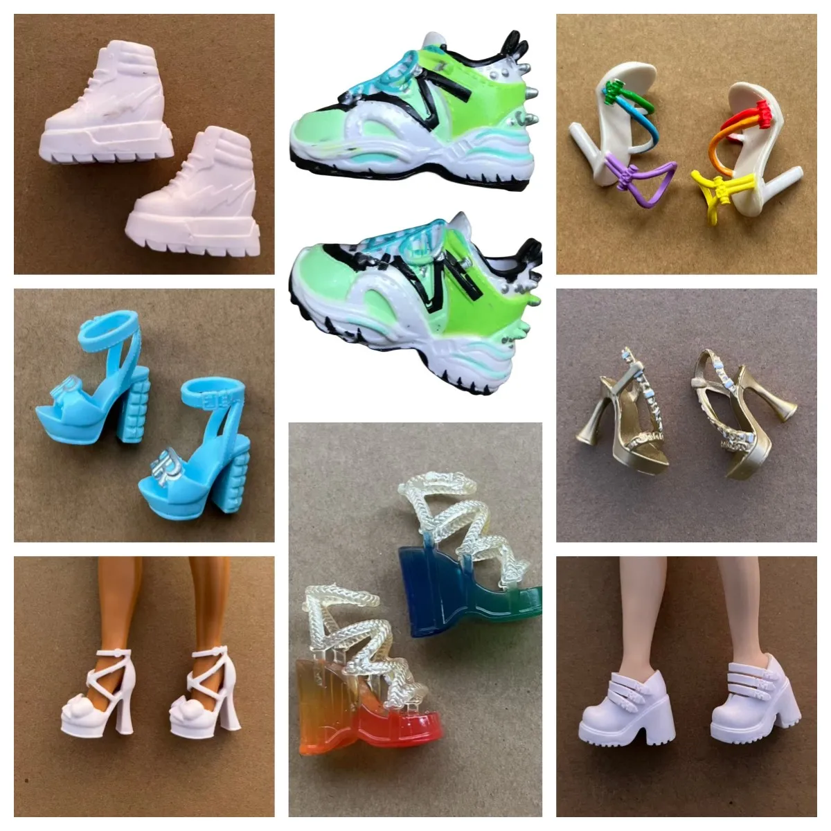1/6 Rainbow Doll Shoes Female Doll Colorful Sandals Boots Original Doll Parts for Creative Playtime
