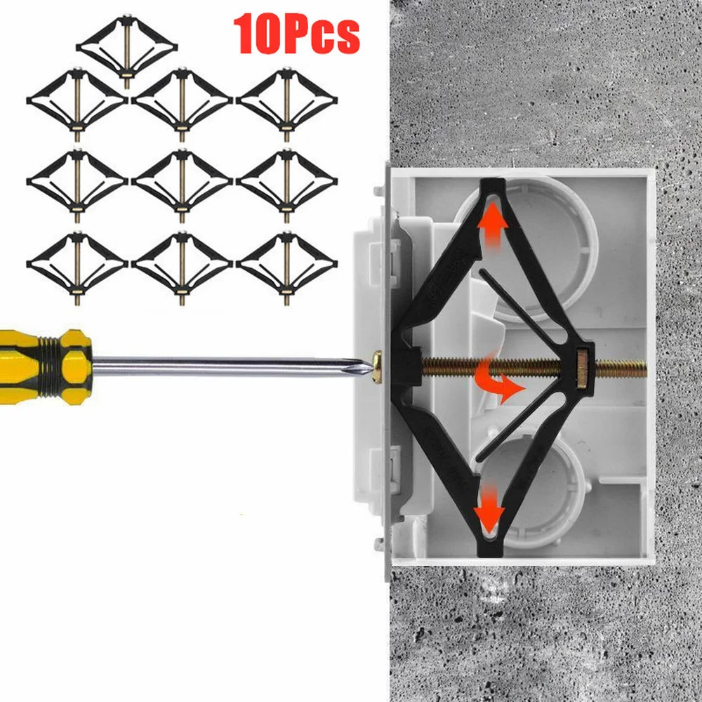 10pcs 86mm Cassette Repairer Dark Wall Box Repair Screw Plug Switch Old Socket Boxes Replacement Fixed Repair Box Support Rod