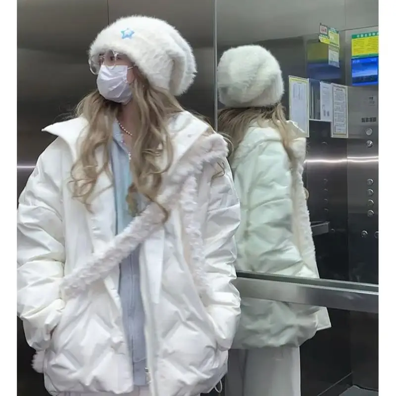 

Men's Bla Diamond id Cotton Jaet Warm Stand Collar Bread Coat Sli Autumn Winter Outerwear for Couples Cleanfit