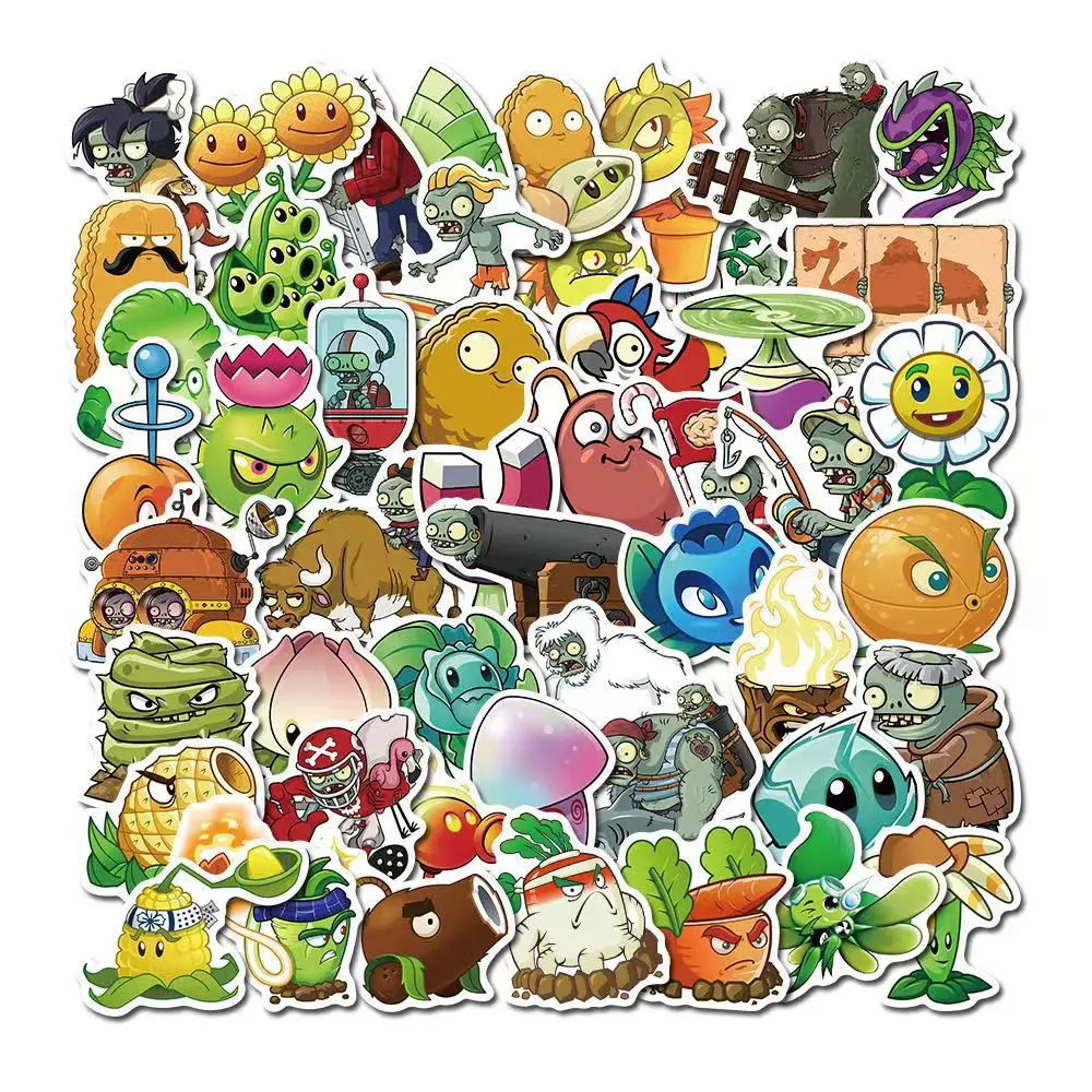 10/30/50PCS Cartoon Plants Vs Zombie Game Stickers Guitar Laptop Phone Fridge Skateboard Travel Luggage Graffiti Sticker Kid Toy