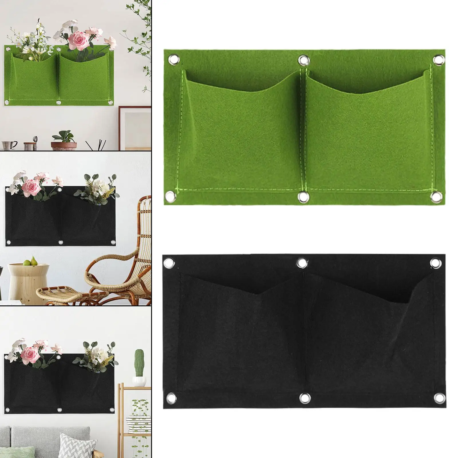 

Hanging Planting Grow Bag 2 Pockets Creative Vertical Greening Flower Container