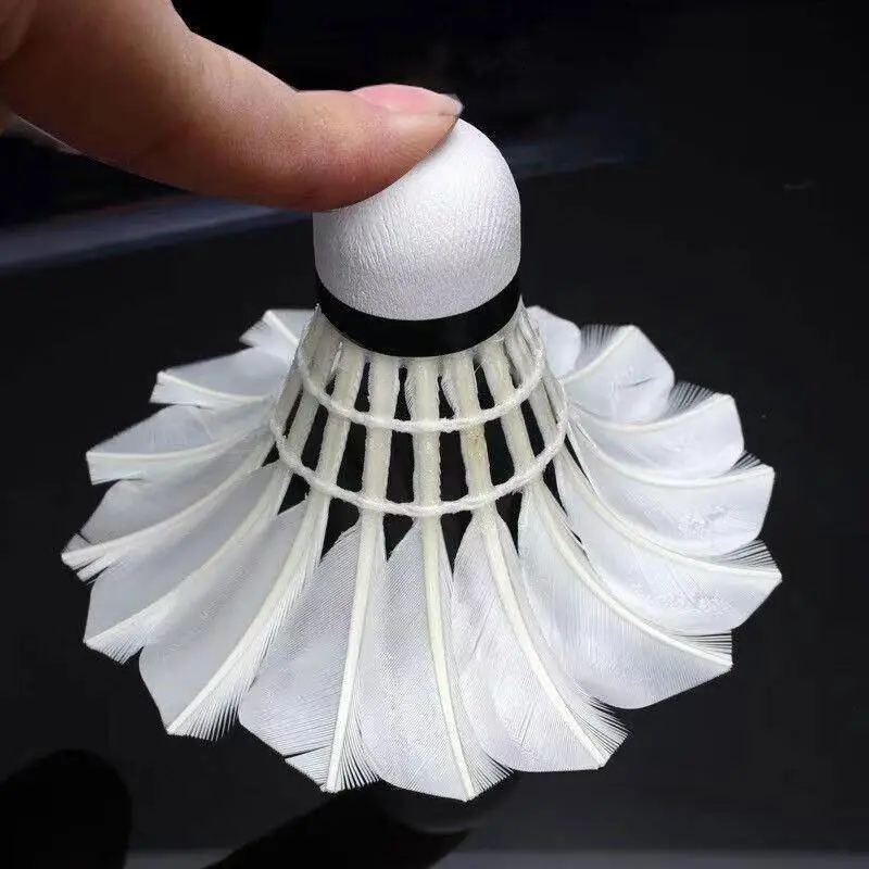 6/12Pcs Household Badminton Ball Training Stable Durable Badminton Shuttlecock Black Goose Feather Professional Wholesale