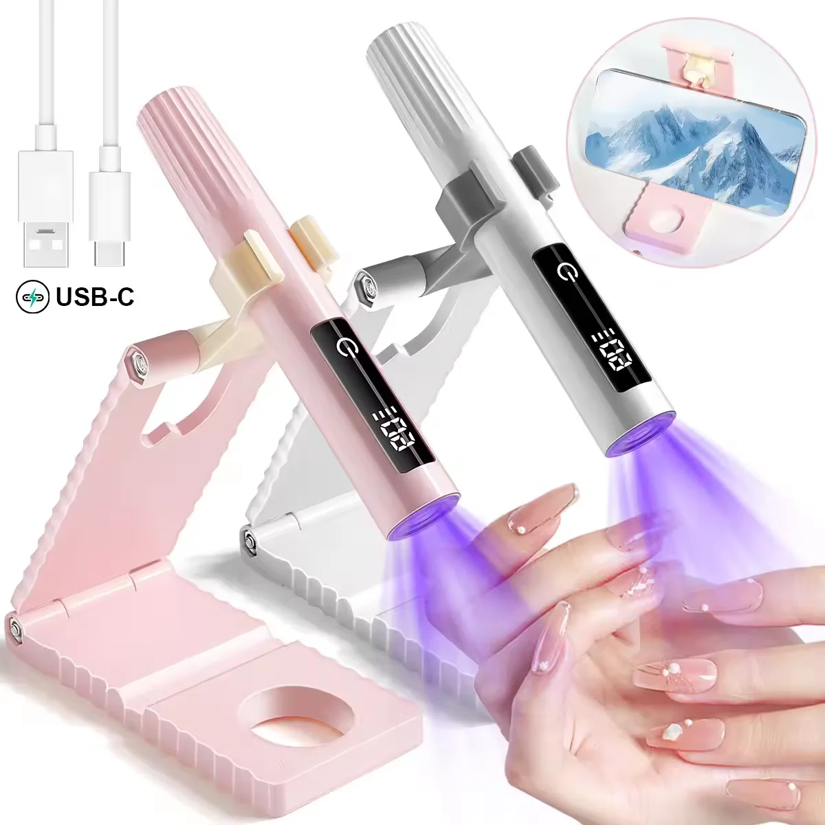 Nail UV LED Dryer Touch Lamp Rechargeable Flashlight UV Light Drying Nails Gel Polish Lamps Quick Drying Cure Tools