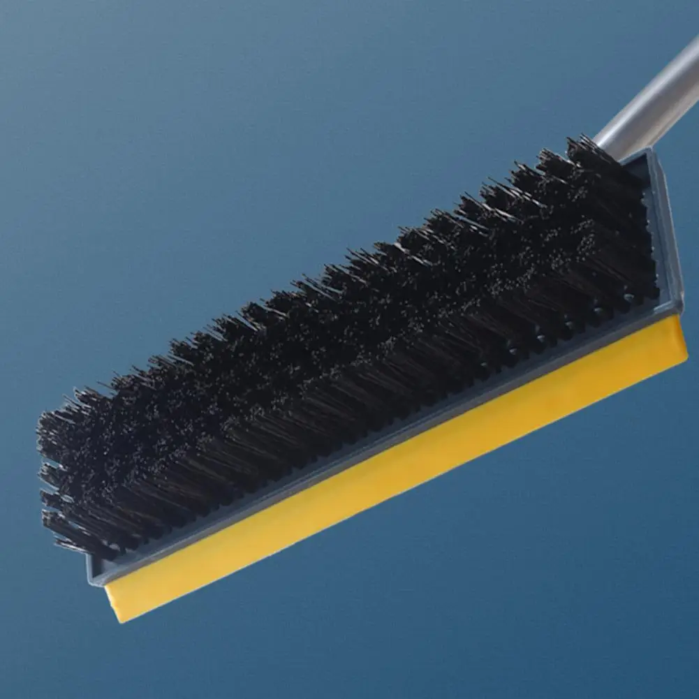 Swivel Head Floor Brush Telescopic Long Handle Floor Scrub Brush with Stiff Bristles Rubber Scraper 2 1 Shower Scrubber Bathroom