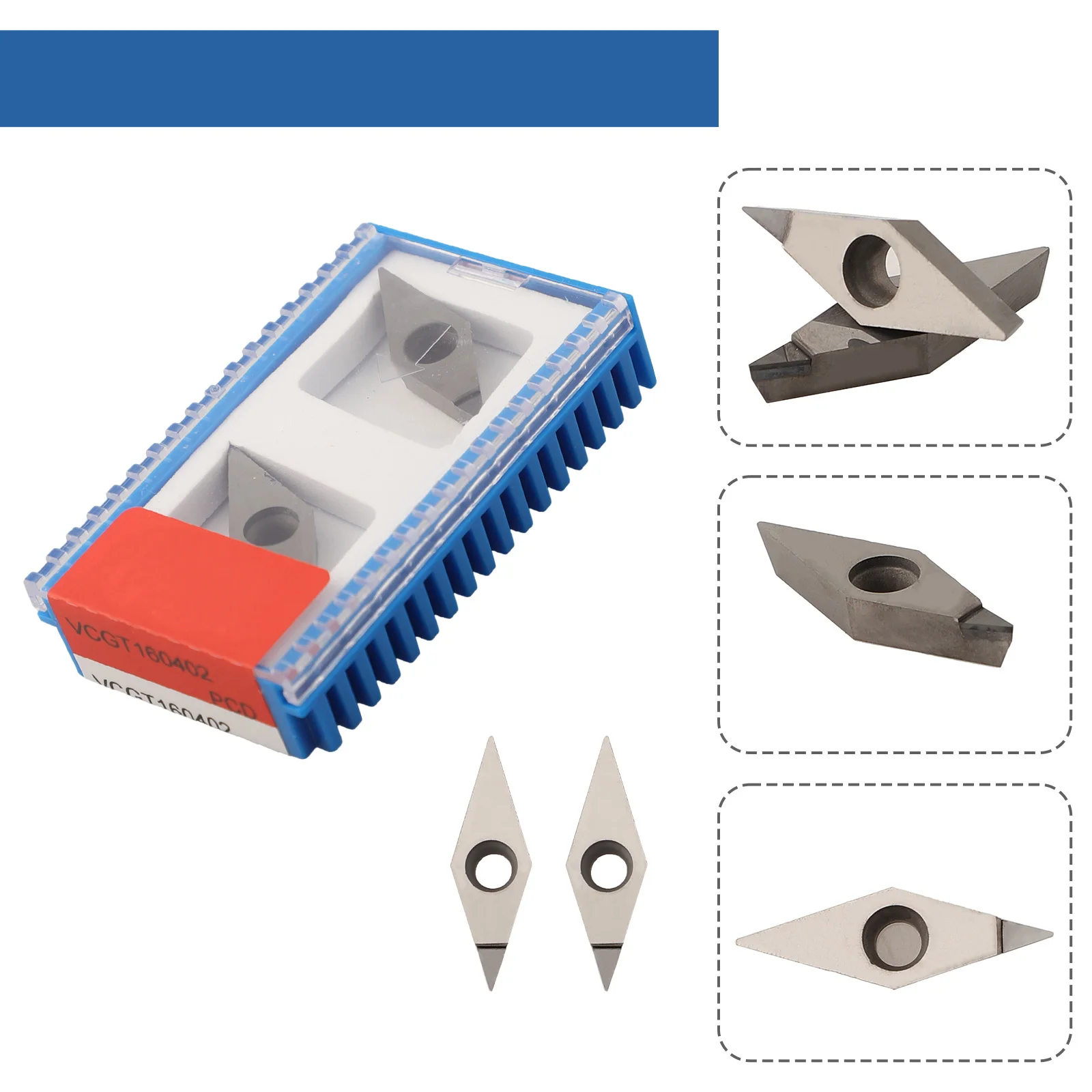 CNC Machining Silver Polycrystalline Insert Copper Turning Insert Stable Performance Solid And Practical Easy To Use