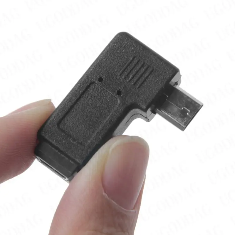 90° Left Right Angled Mini USB 5Pin Female To Micro USB Male Data Sync Adapter