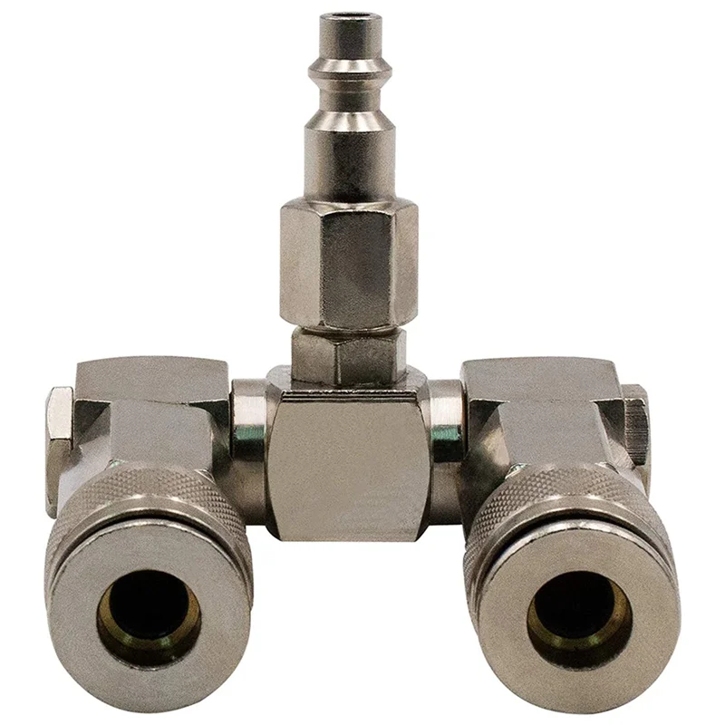 

ABFI 2X разъем для воздушного шланга, 2-ходовой разветвитель воздушного шланга, аксессуары для воздушного компрессора 1/4 дюйма, фитинги, поворотные разъемы на 360 градусов