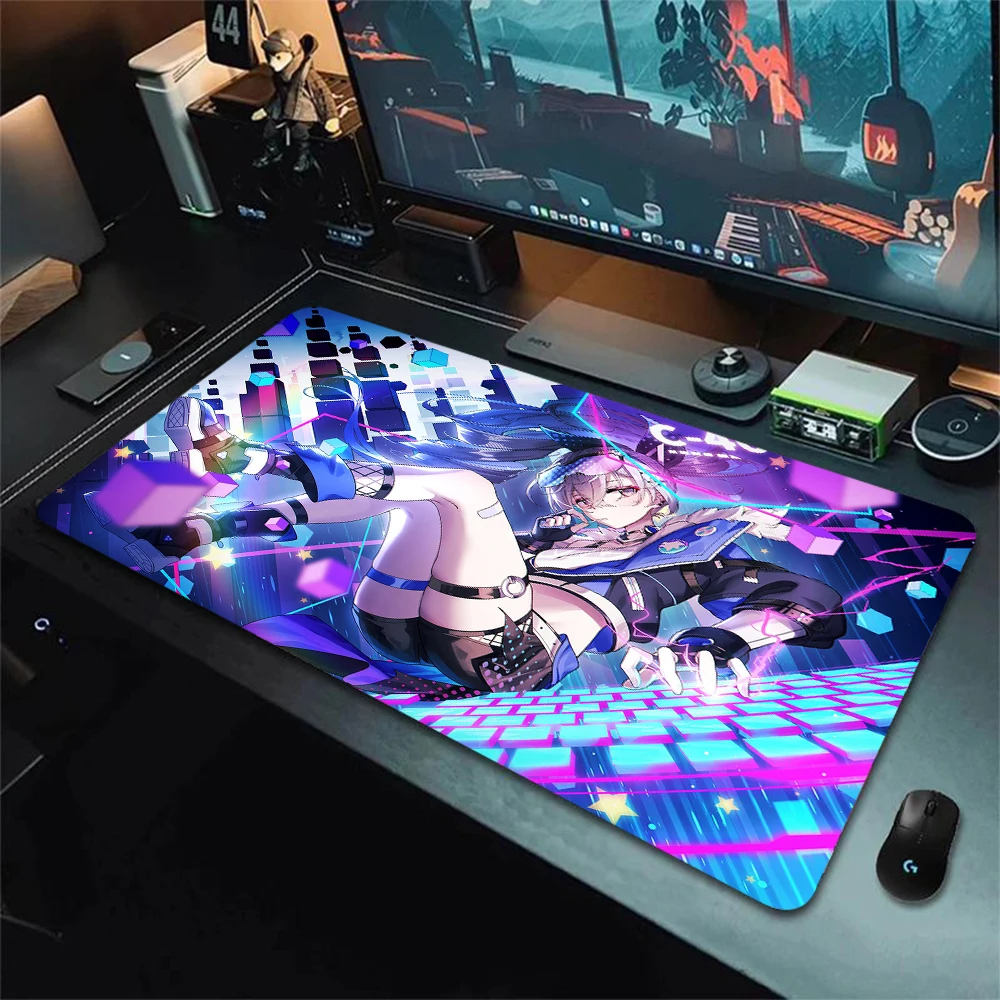

Игровой коврик для мыши Honkai Star Raail, расширенные аксессуары, коврики Xxl, геймерский стол, нескользящие мыши в стиле аниме, клавиатуры, компьютерная периферия