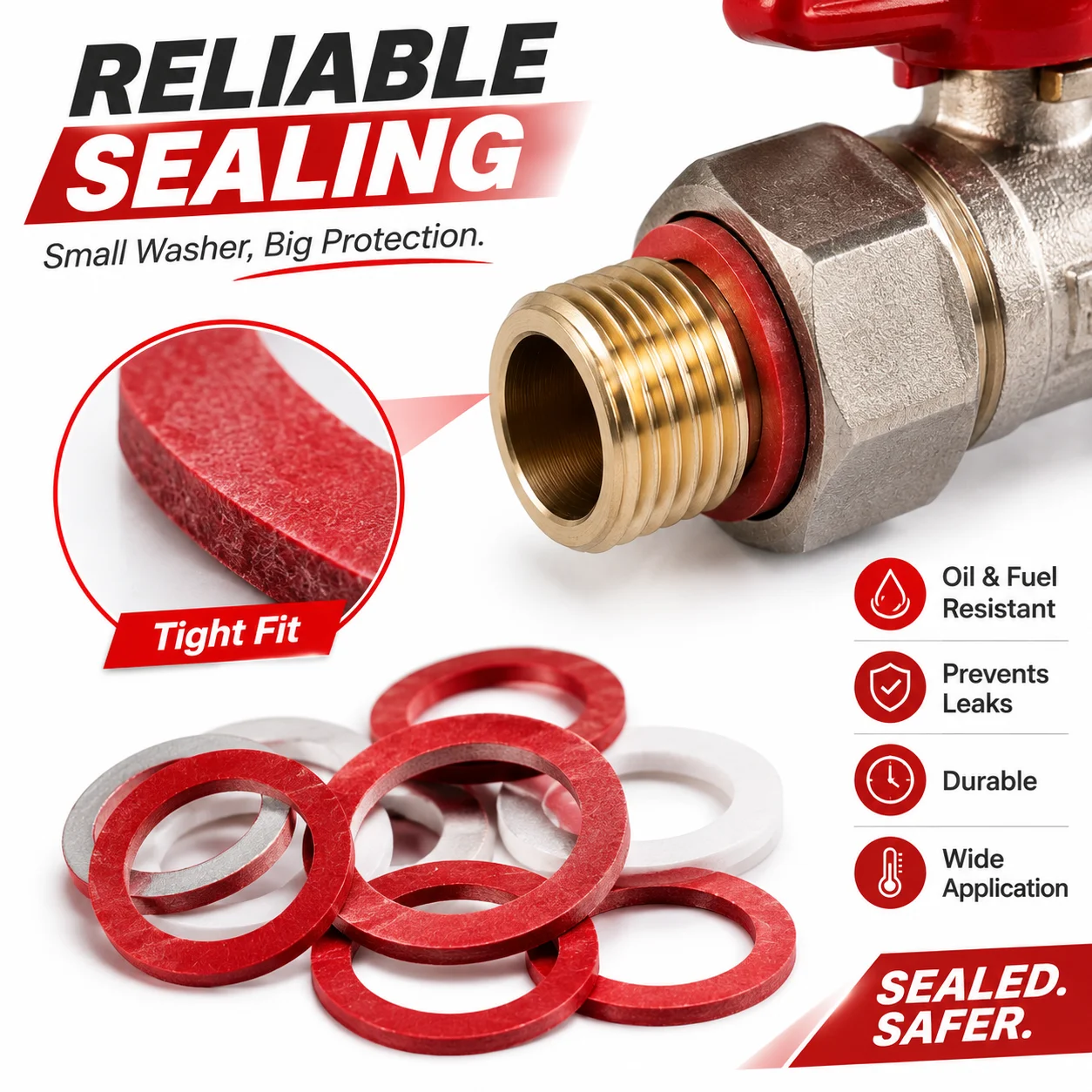 Multi Functional Gasket Series with 125 Sealing Gaskets for Bathroom Joints, Pipeline Maintenance, and Sealing Accessories