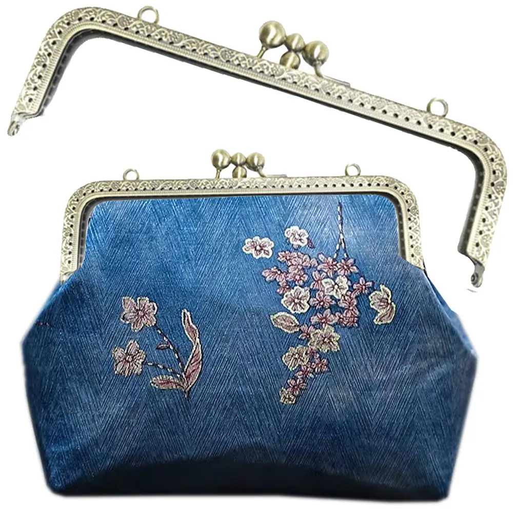 

10PCS 20.5cm Double Layer DIY Metal Frame Purse for Clutch Coins Bag Handle Kiss Clasp Lock Accessories Metal Coin Purse Handle