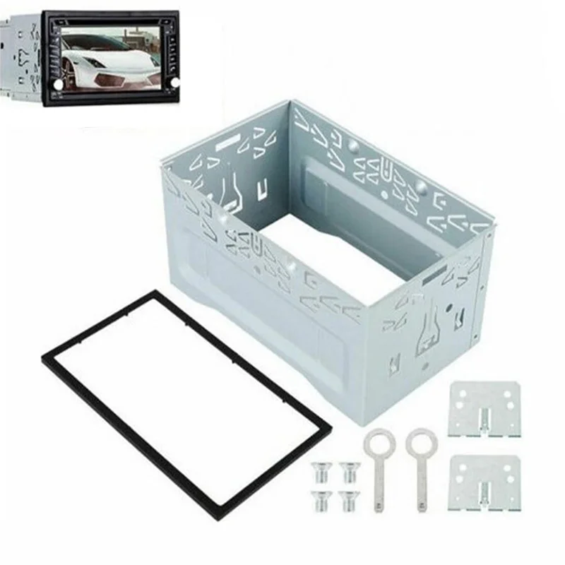

2Din Stereo Radio Cage Frame Unit Universal DVD Player Box Fascia Panel Plate Case Audio Dash Mounting Frame Kit Accessories