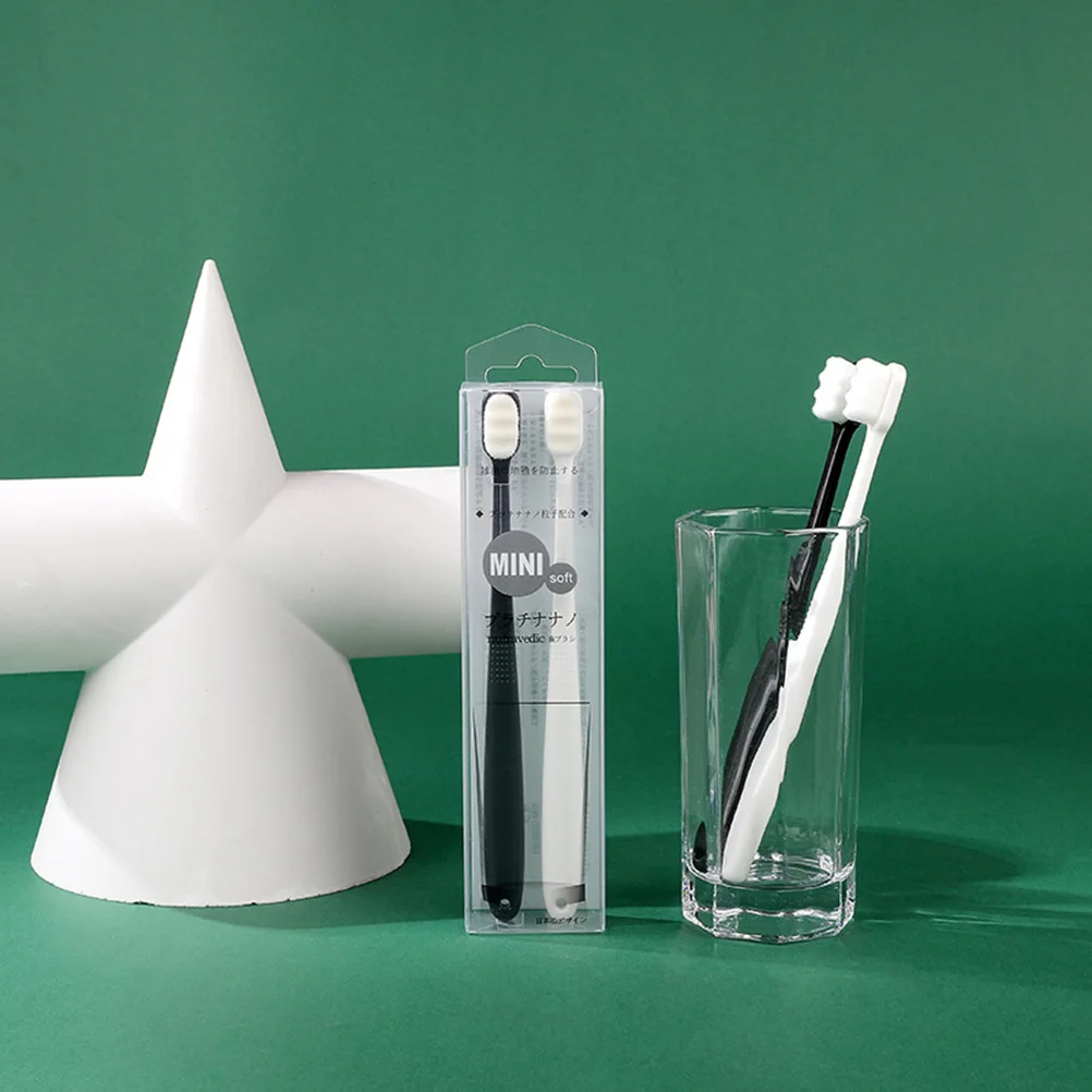 

2pcs Toothbrush for Couple Long Handle Ultra Soft Bristles Gums Use Fine Cleaning Portable Travel Gentle Pregnant