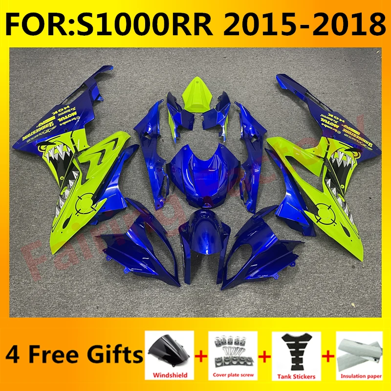 

NEW ABS Motorcycle full fairings kit fit For S1000RR S 1000 RR S1000 RR 2015 2016 2017 2018 bodywork Fairing kits set blue shark