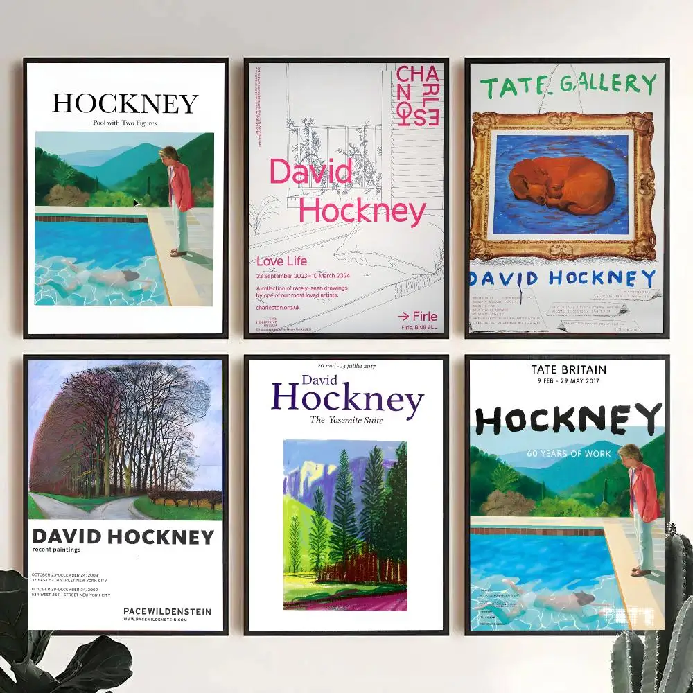 D-David Hockney British Artists Poster Decorative Wall Art Stickers Mural For Home Living Room Hallway Decor Gift