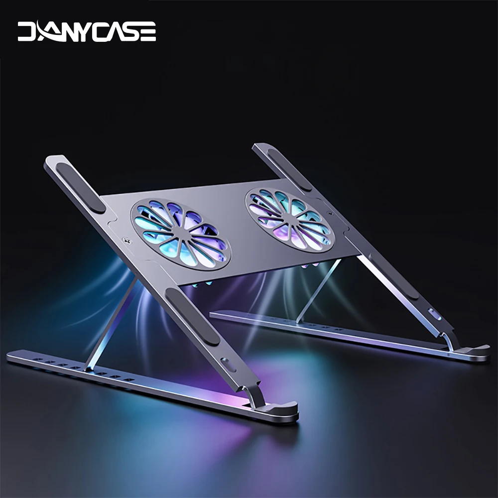 

Aluminum Adjustable Laptop Stand For Macbook Computer PC iPad Tablet Support Notebook Stand Cooling Fan Pad Laptop Holder Base