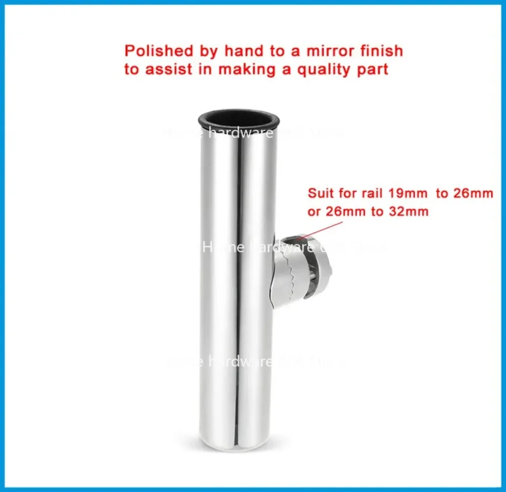 

Rail Mount Stainless Steel 316 Fishing Rod Holder Rack Pole Bracket Support with Clampon 3/4 To 1-1/4 Inch Marine Boat Hard