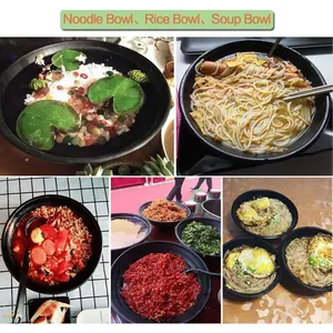 Large caliber and capacity of the pure black striped basin, elegant high temperature resistance and durability 10 Main Sales Bowl - №3