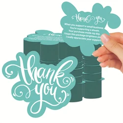 50pcs Double-Sided Thank You Cards for Small Business Owners, Unique Green Package Insert Notes for Online Retailers and Stores