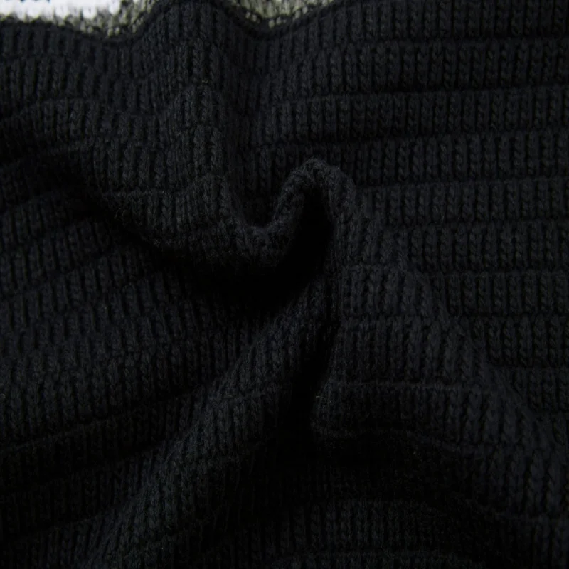 Men's New Arrival Polo Collar Sweater Striped Vintage Knitted Pullover Casual Long Sleeve Fashion Versatile Fall Winter Top