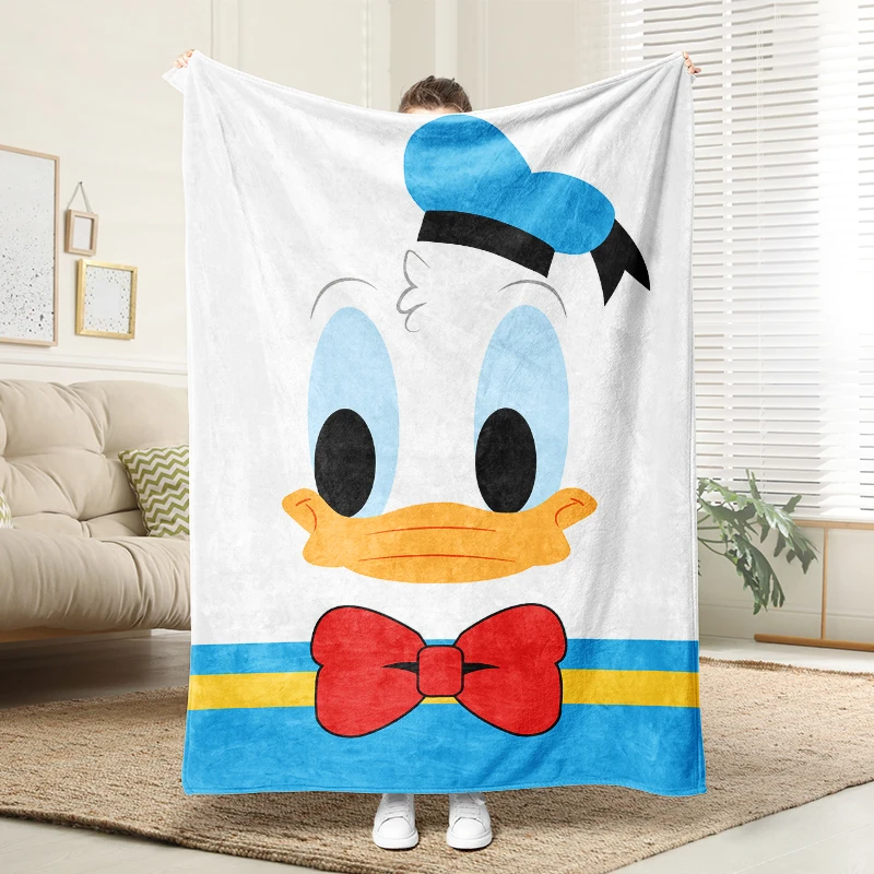 

Donald Duck Mickey Flannel Blanket Fluffy Cozy Throw Adult Nap Blankets Soft Bedding Sofa Blanket for Party Home Decorations