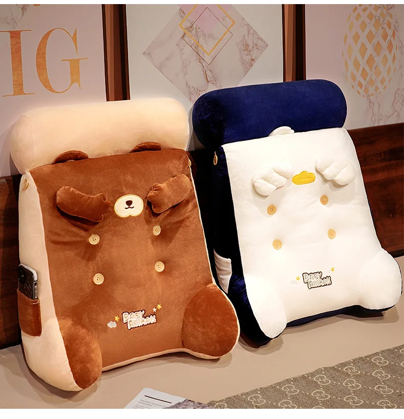 

Cute Short Plush Pillow Fluffy Triangle Reading Pillow Sofa Waist Cushion Backrest Pillow Back Rest Bed Cushion Wedge Pillow