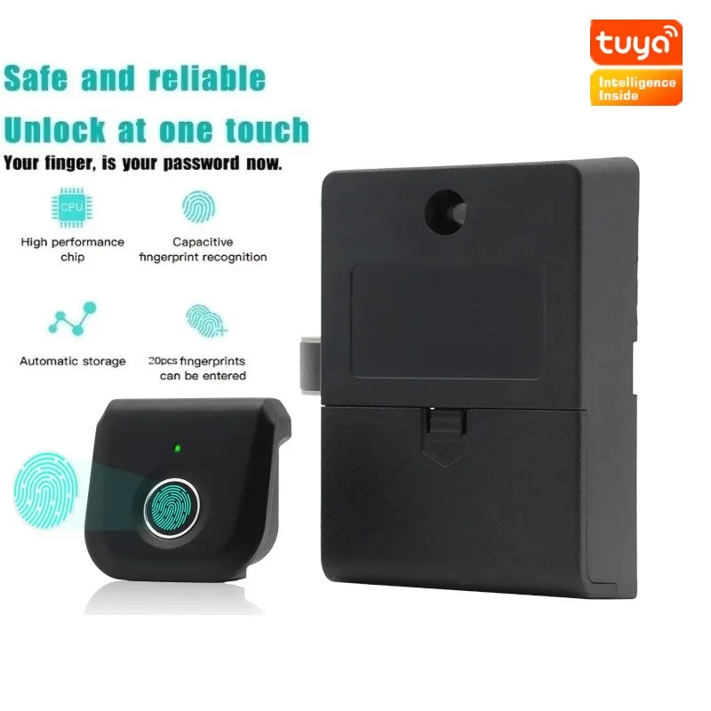 

Smart Fingerprint Cabinet Lock Tuya Biometric Fingerprint Lock Hand Free Drawer Cabinet Locks Cerradura Inteligente Puerta Casa