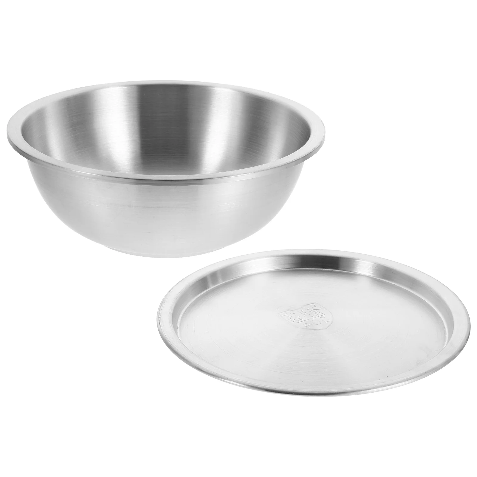 

Large Serving Bowl 304 Stainless Steel Thickened Household Soup Basin Mixing Bowls Metal Round Silver