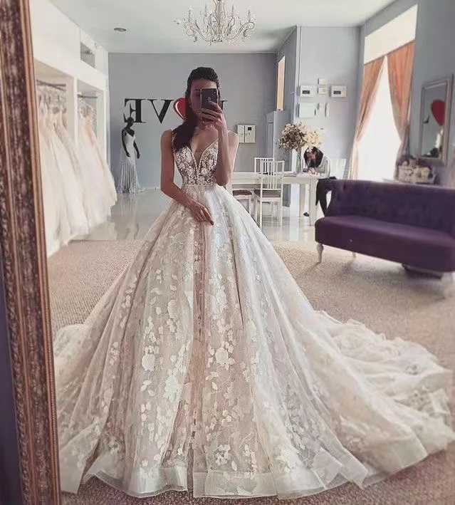 فستان نسائي 2023 فساتين زفاف بوهو رداء Mariage Vestidos De Novia مصنوع حسب الطلب مع زينة دانتيل B18094