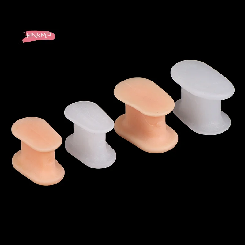 2개입 I자형 부드러운 실리콘 발가락 분리기 젤 발가락 교정기 발 관리 발가락 보호기 편안한 신발용